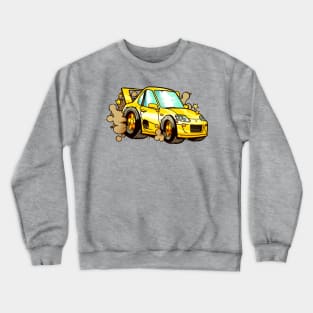 Cute Car Chibi Yellow Crewneck Sweatshirt